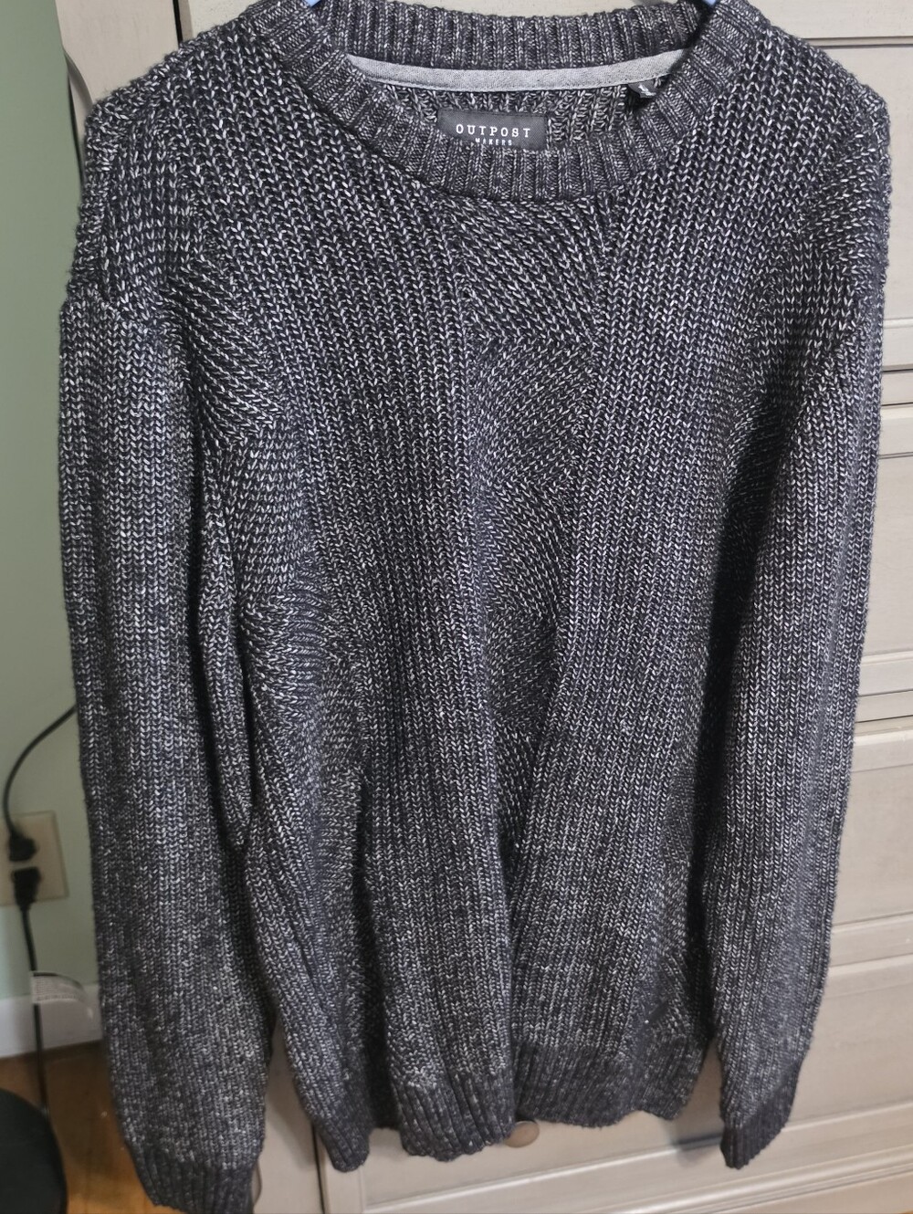 Outpost Men’s Charcoal Crewneck Knit Sweater